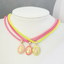 Colar Nossa Senhora Medalha Colorida