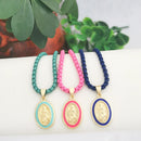 Colar Nossa Senhora Medalha Colorida